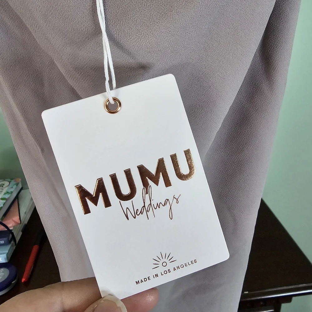 Show Me Your Mumu Wedding Bridesmaid Dress Verona Cowl Neck Large Dove Gray‎ - Picture 6 of 11